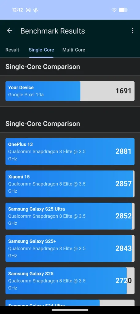 pixel 10a geekbench single