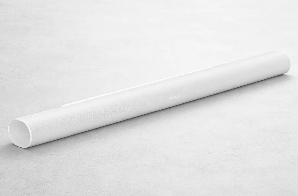 sonos arc ultra bila na sedem pozadi ai ilustrace