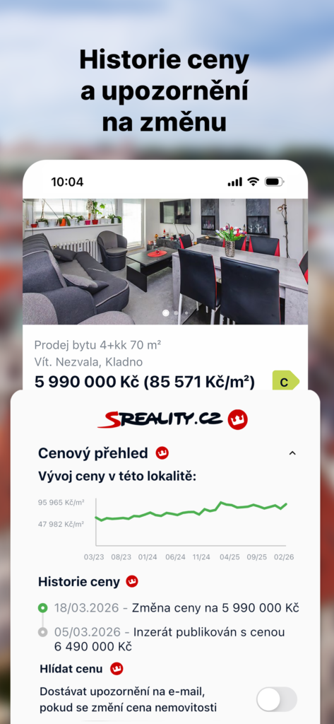 sreality android aplikace historie cen
