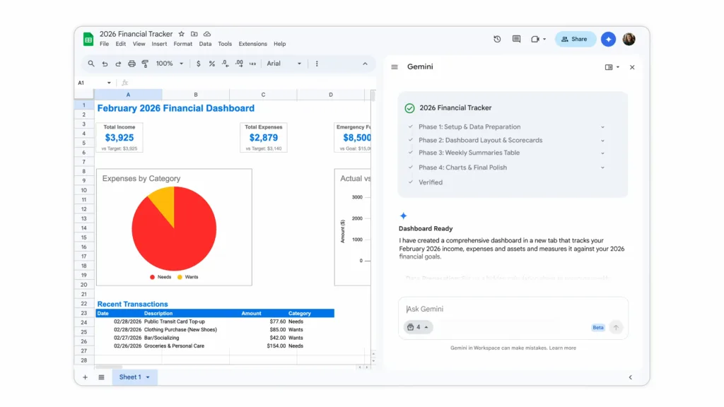 tabulky google tvorba projektu na zaklade zadani s gemini