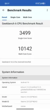 xiaomi 17 ultra geekbench vysledek