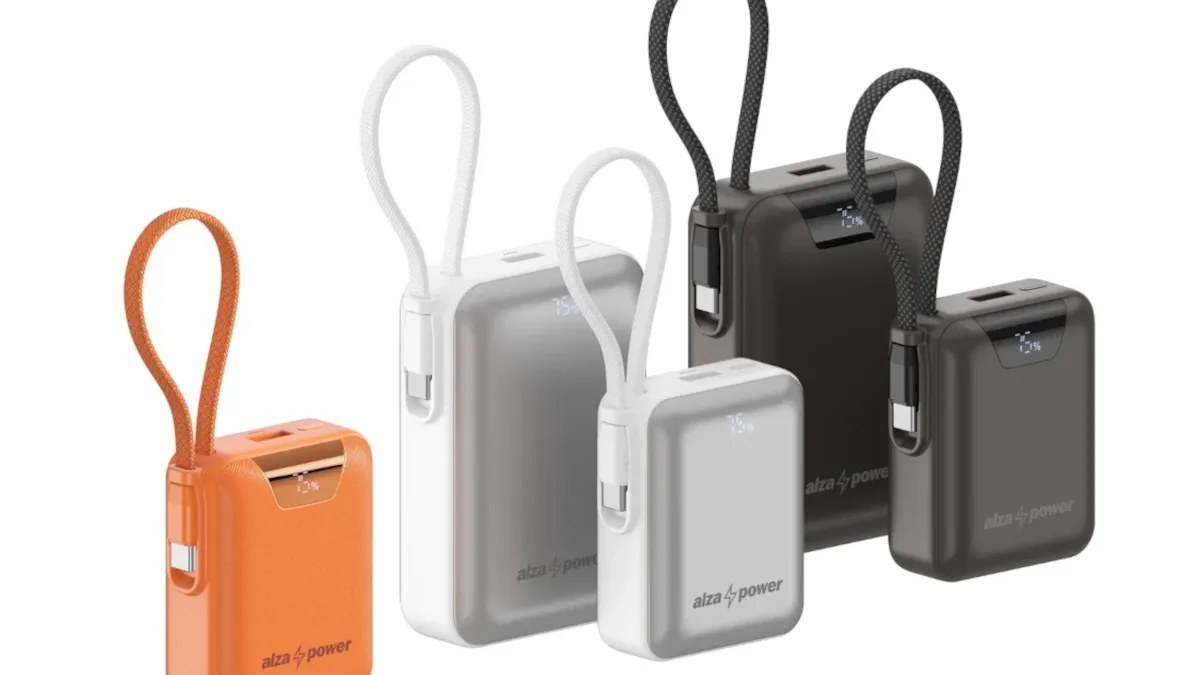 Alza začala prodávat nové powerbanky. S poutkem a vestavěným kabelem budou skvělé na cestách