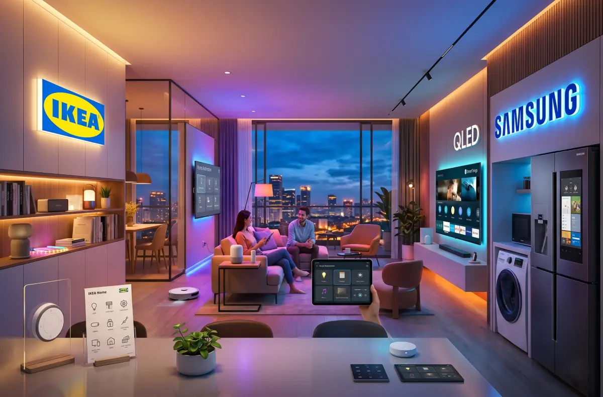 ikea samsung chytra domacnost ai ilustrace