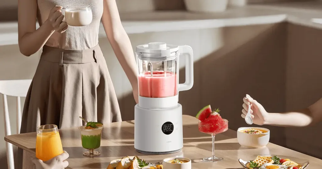 xiaomi blender pro na stole s jidlem