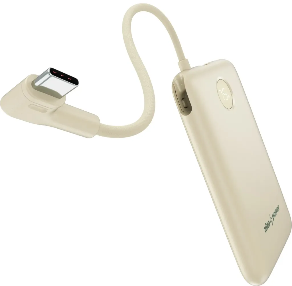 AlzaPower City 10000mAh Power Delivery bezova kabel