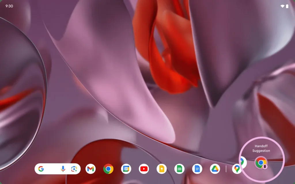 Android Continue On navrh na tabletu