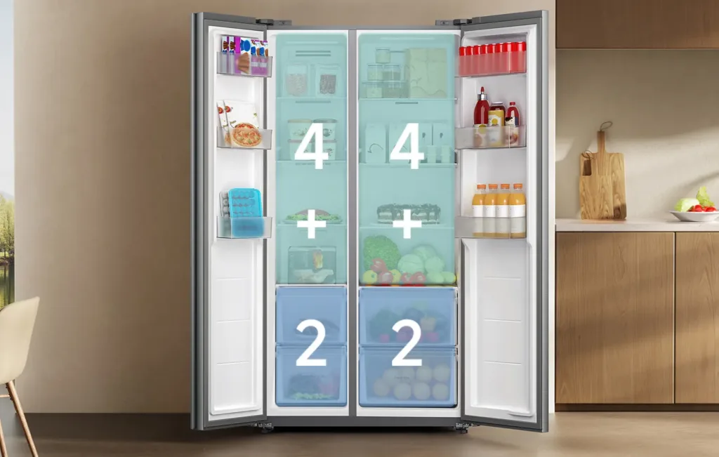 Mijia Refrigerator Side by Side 621L prostor