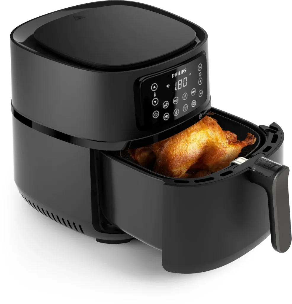 Philips 5000 Series Airfryer 72l XXL Connected 16v1 HD9285 96 render s jidlem uvnitr