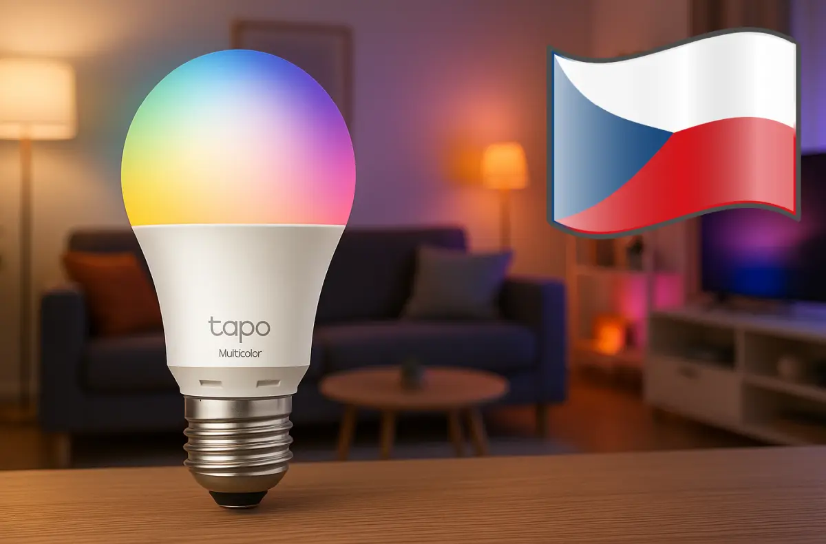 TP Link Tapo L530E v obyvaku ceska vlajka