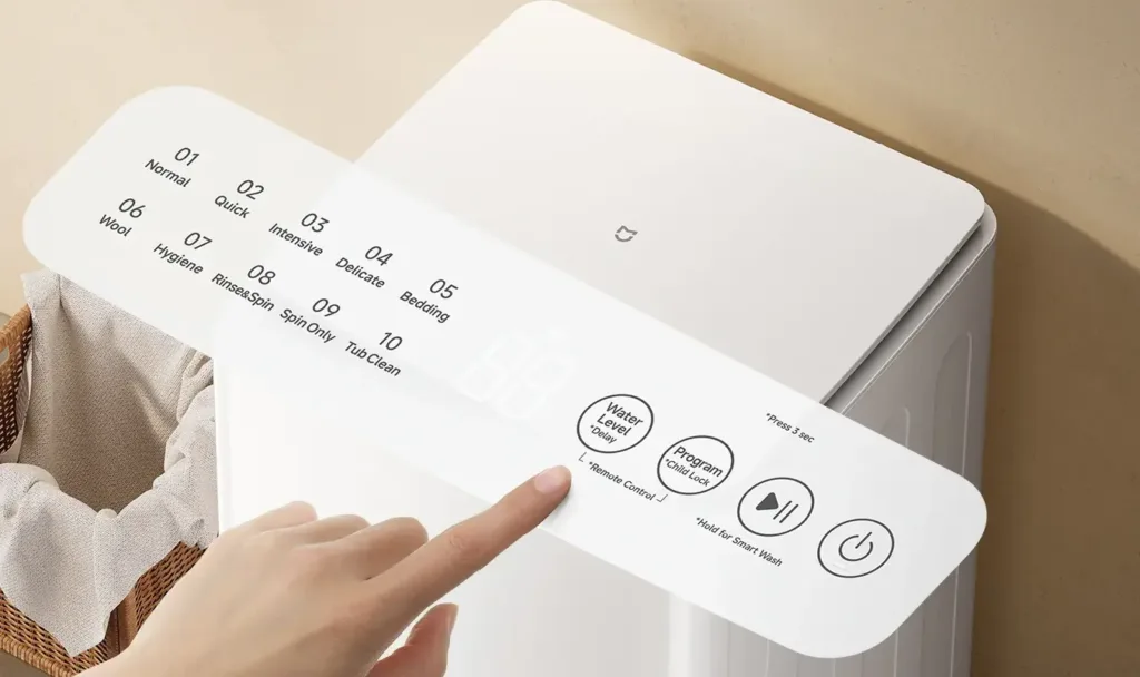 Xiaomi Mijia Top Load Washer 13kg ovladaci panel