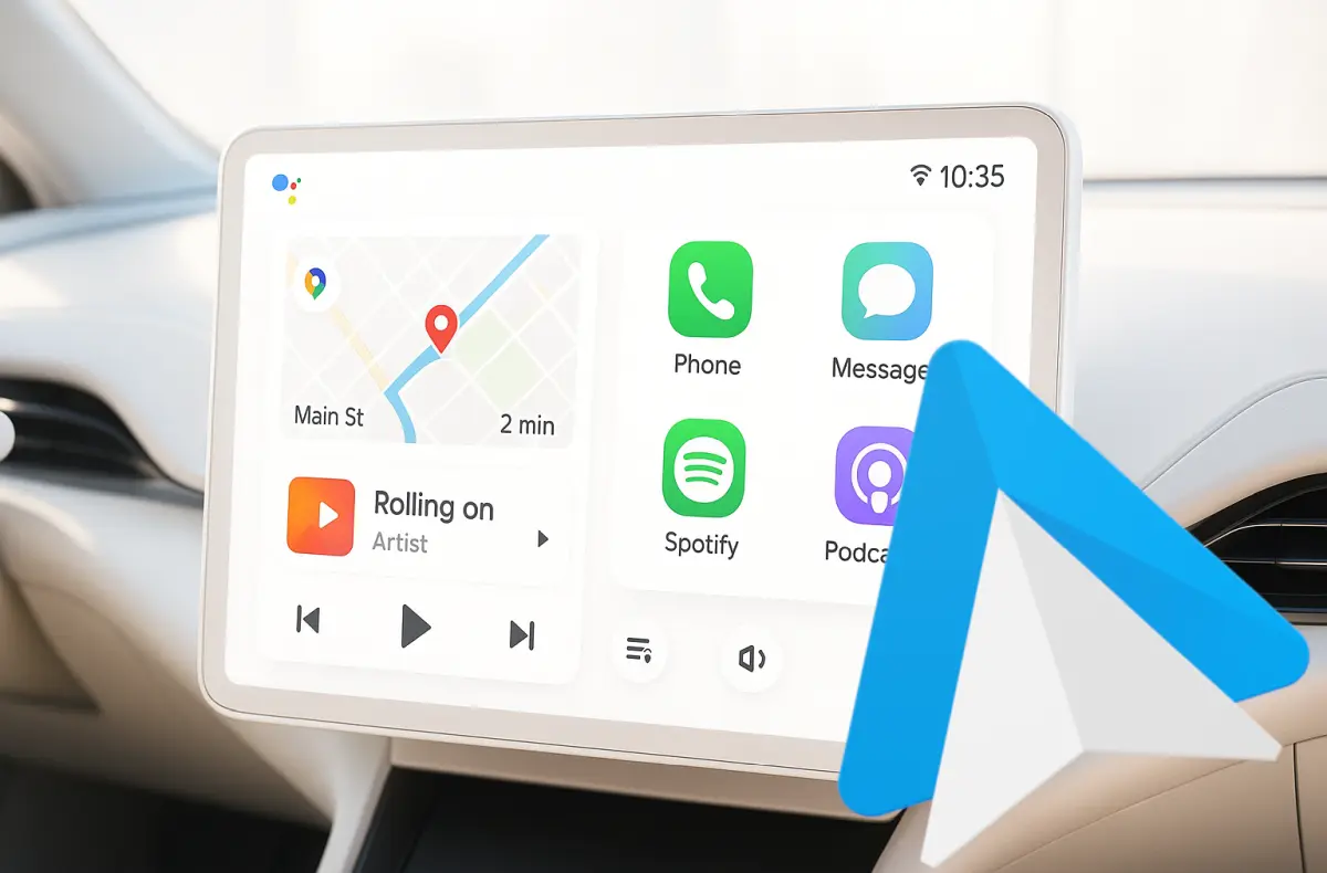 android auto svetly rezim ukazka od googlu ilustrace