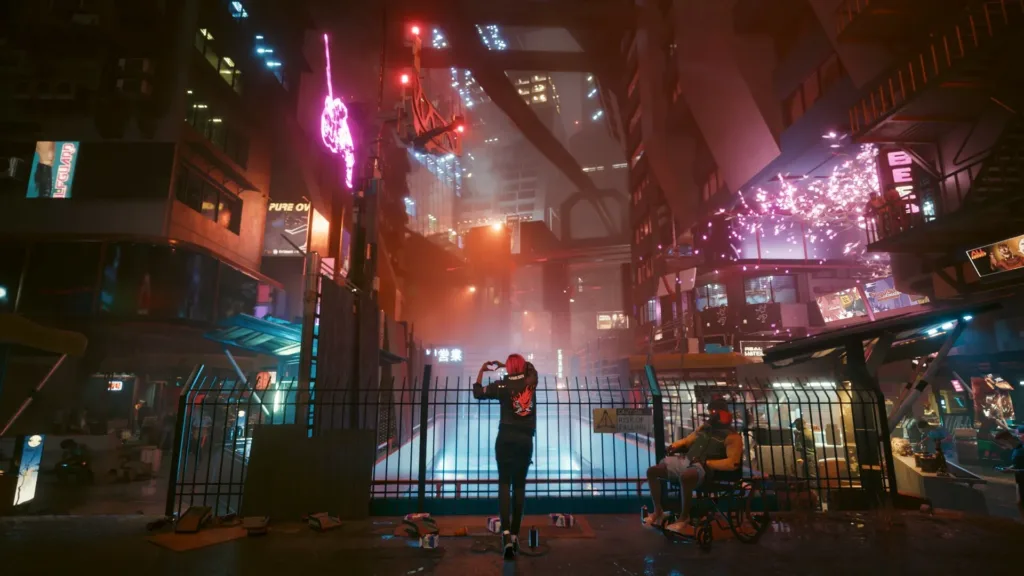 cyberpunk 2077 night city neony