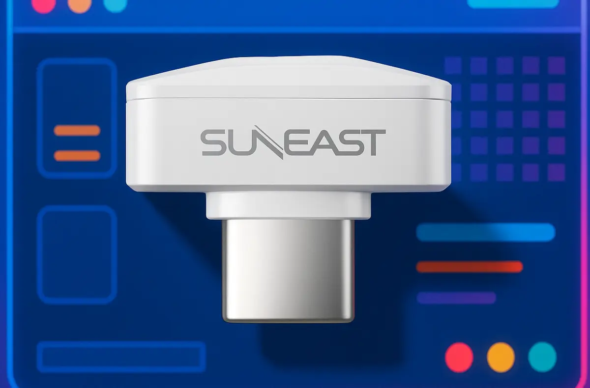 suneast nano na barevnem pocitacovem pozadi