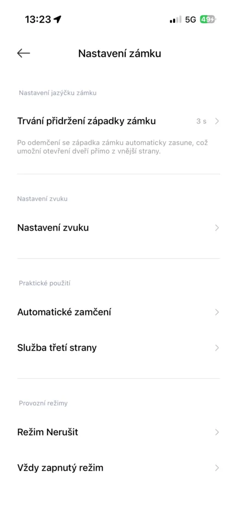 xiaomi home zamek nastaveni