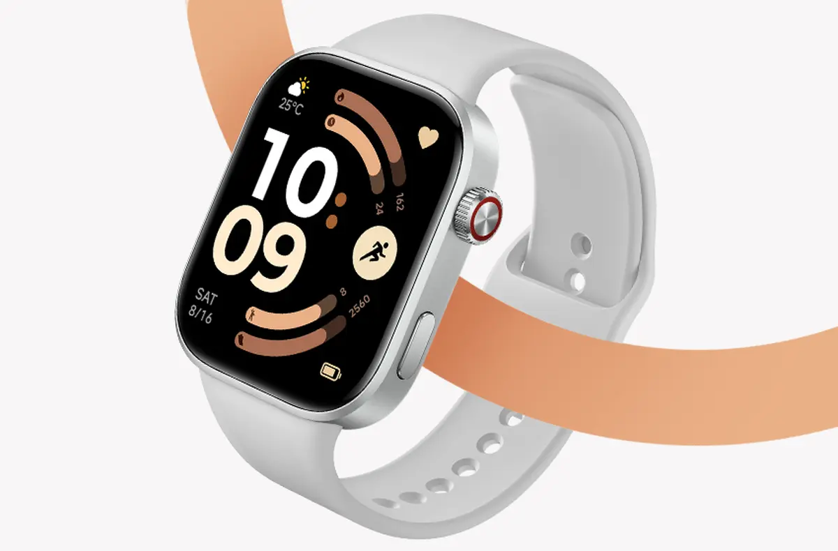 xiaomi redmi watch 6 stribrna s oranzovym pruhem