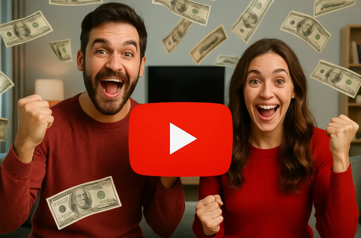 youtube premium predplatne pro dva ilustrace s parem v domacnosti