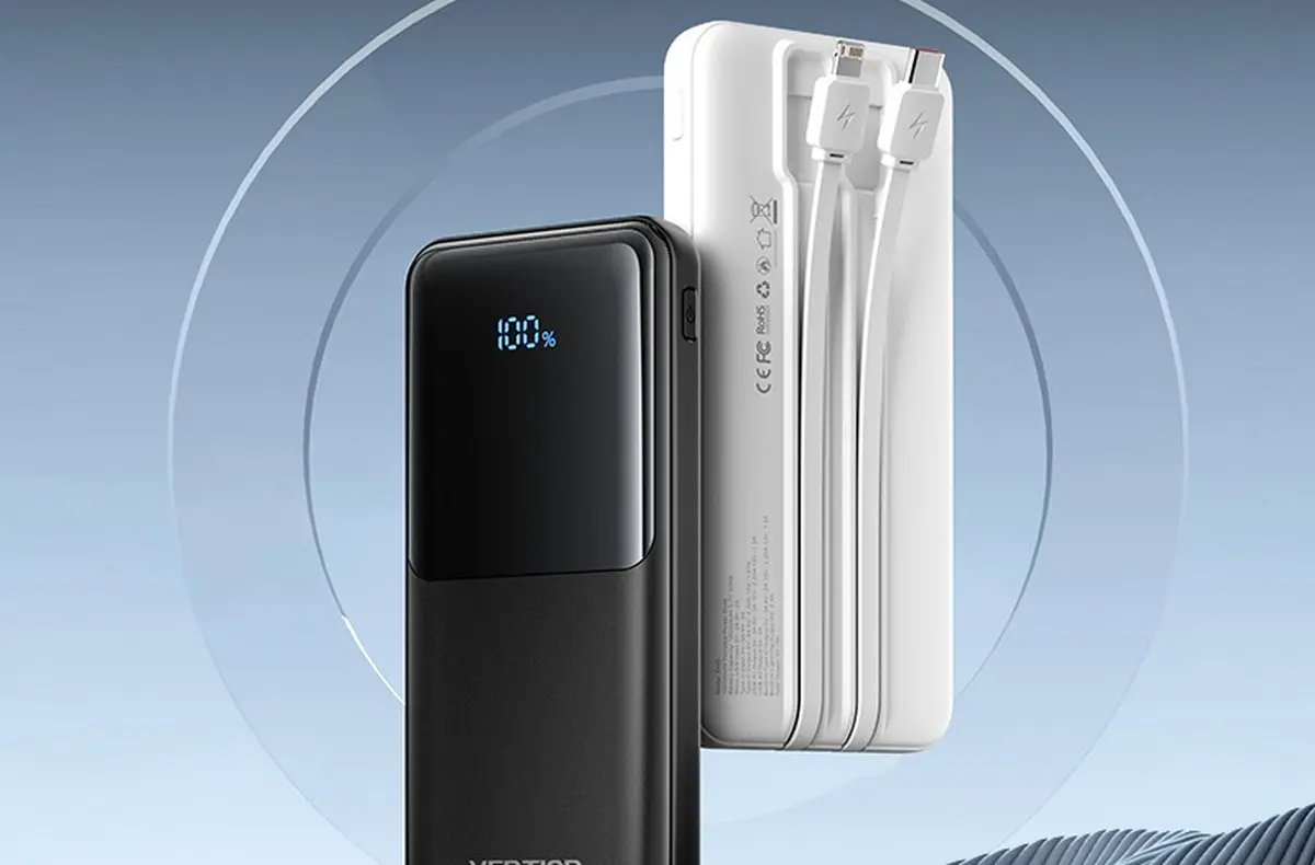 Vention 10000mAh Power Bank with Integrated USB C cerna a bila oficialni