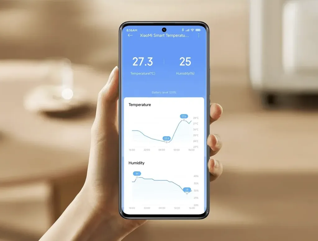 Xiaomi Smart Temperature and Humidity Monitor 3 Mini aplikace