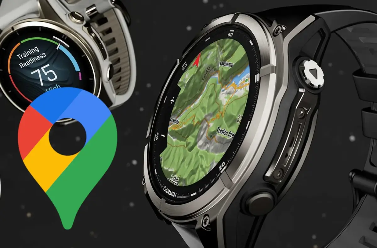 garmin fenix 8 google mapy ilustrace