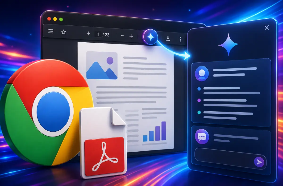 google chrome gemini souhrn pdf ai ilustrace