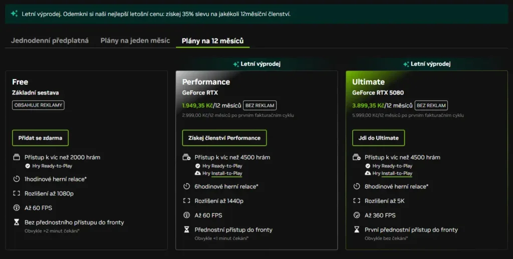 nvidia geforce now sleva leto 2026