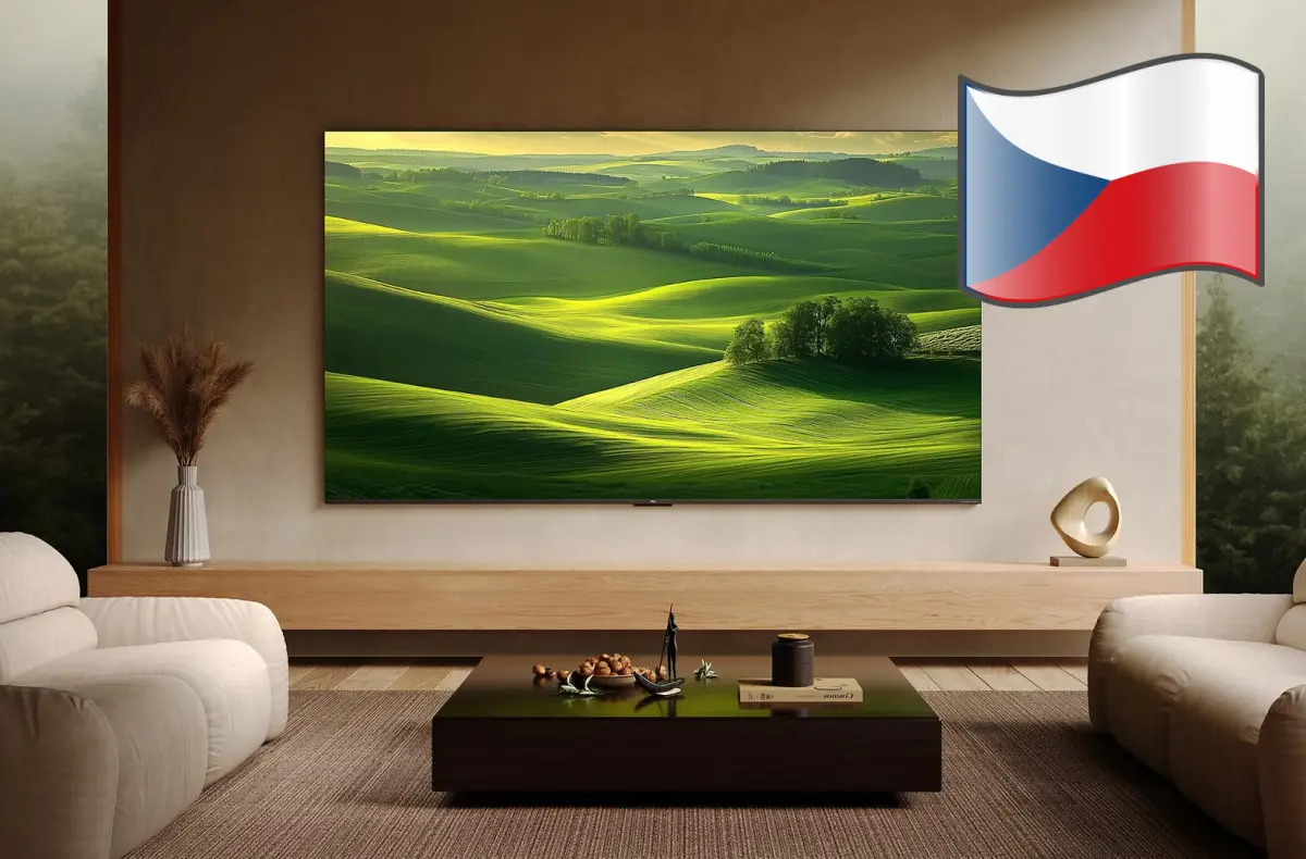 tcl c7k v obyvaku s ceskou vlajkou