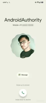 telefon google material 3 expressive prichozi hovor