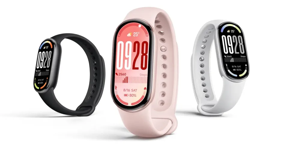 xiaomi smart band 10 barevne verze ruzova cerna stribna