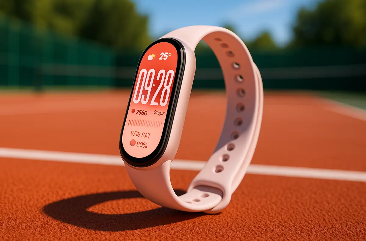 xiaomi smart band 10 tenisovy kurt ilustrace