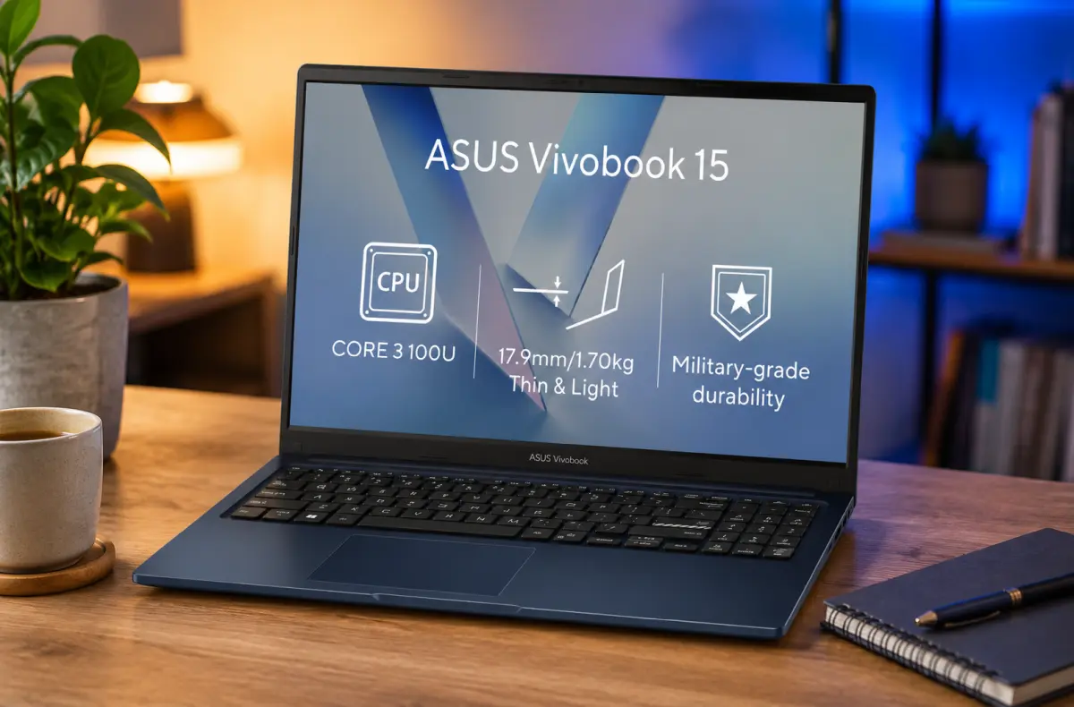 ASUS Vivobook 15 X1504VA BQ5796WZ na stole ai ilustrace