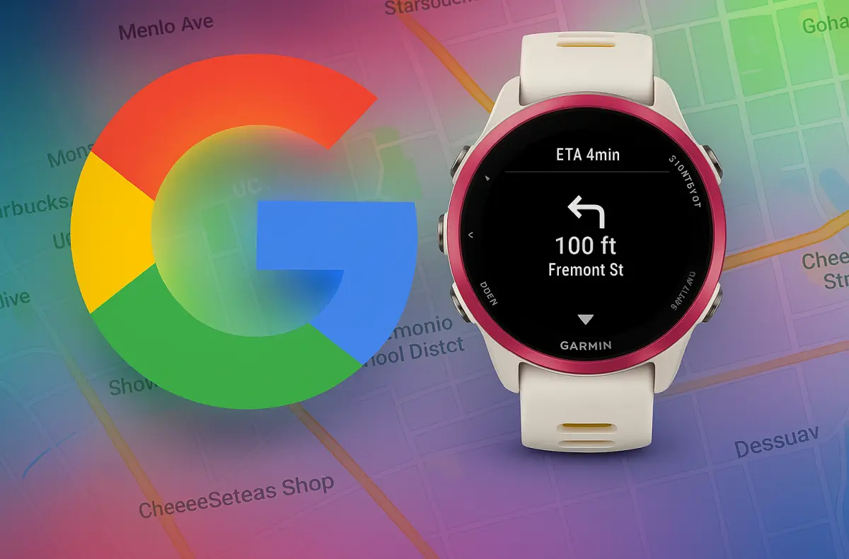 garmin mapy google podpora navigace ai ilustrace