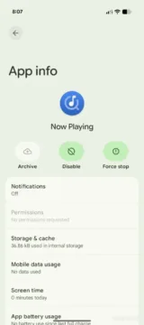 google pixel now playing aplikace v nastaveni
