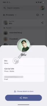 kontakty google pripava na tap to share