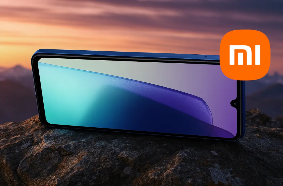 xiaomi redmi 14c modra displej na kameni