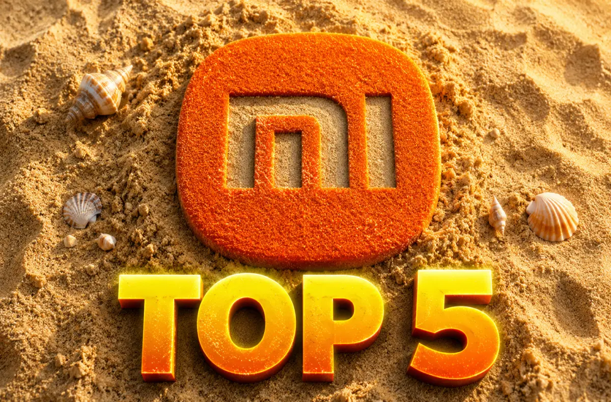 xiaomi top 5 produktu vyber logo v pisku ai ilustrace