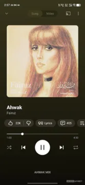 youtube music soucasny vzhled prave hrajiciho tracku
