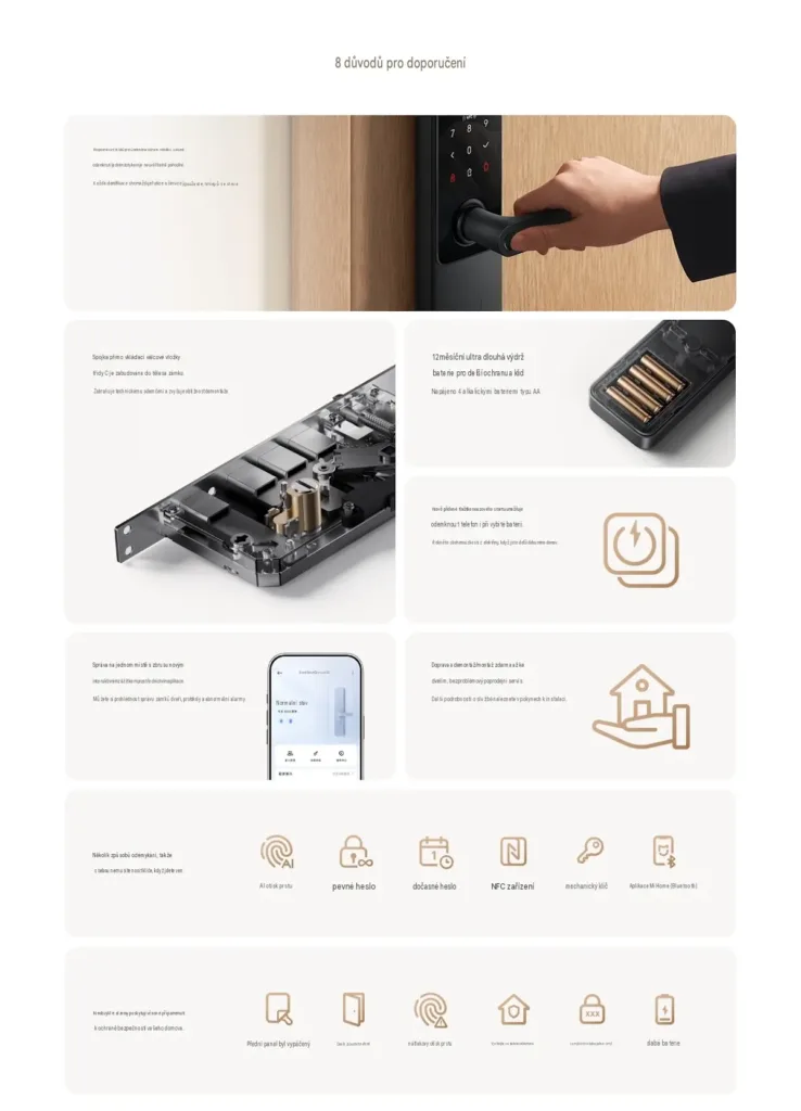 Xiaomi Smart Door Lock 5C funkce preklad