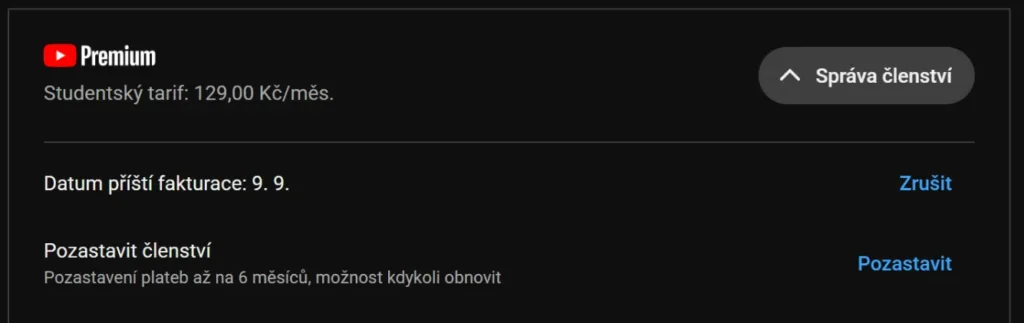 YouTube Premium student