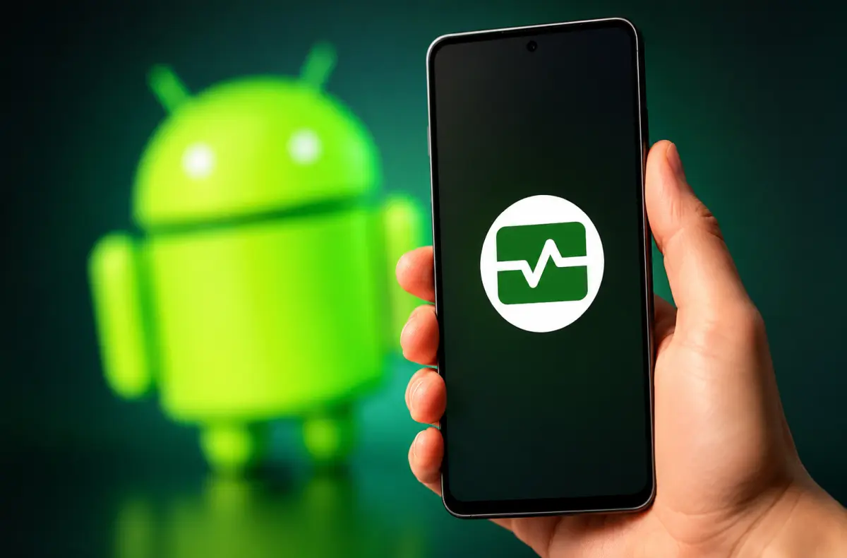 android pulse aplikace na displeji telefonu ai ilustrace