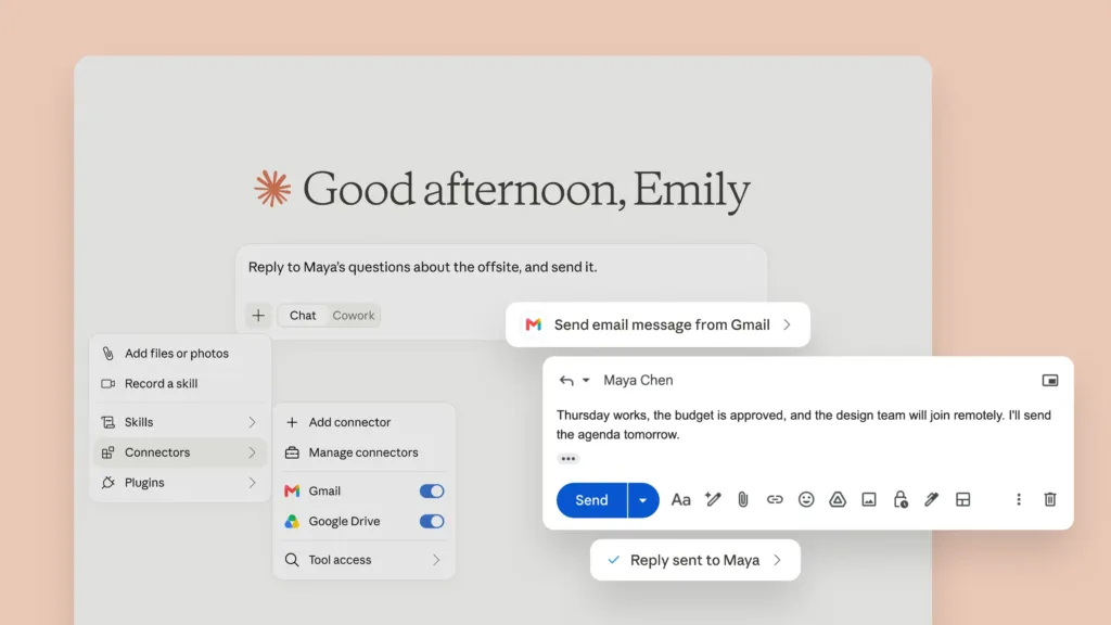 claude ai google drive gmail konektory vylepseni