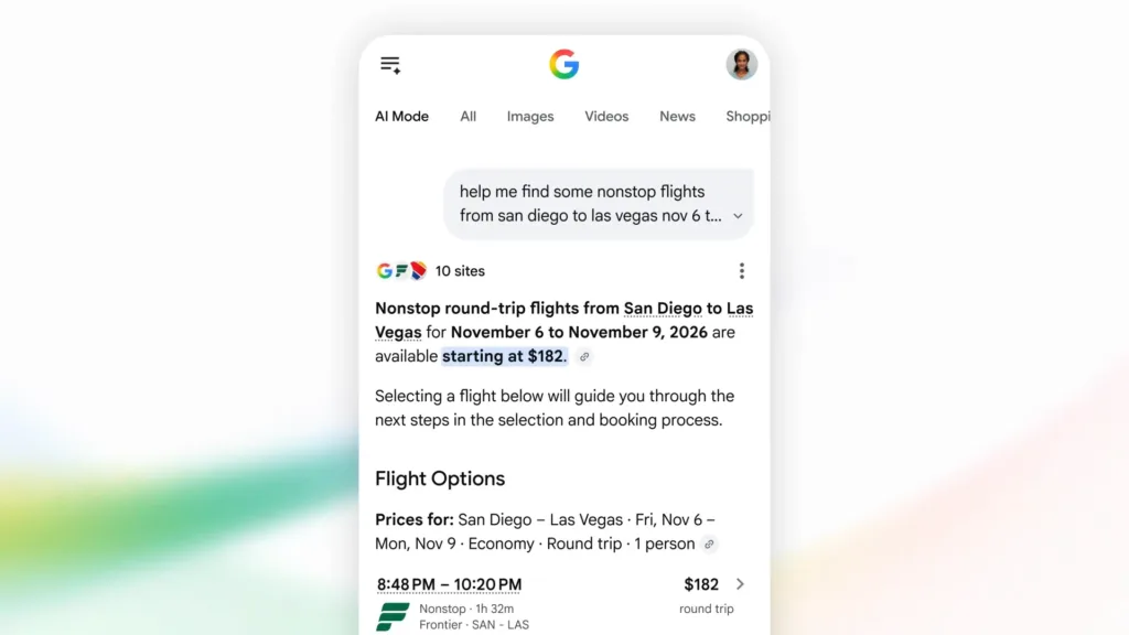 google ai rezim letenky 1