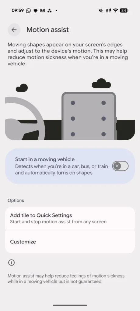 google motion assist nastaveni