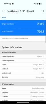 google pixel 11 benchmarky 1