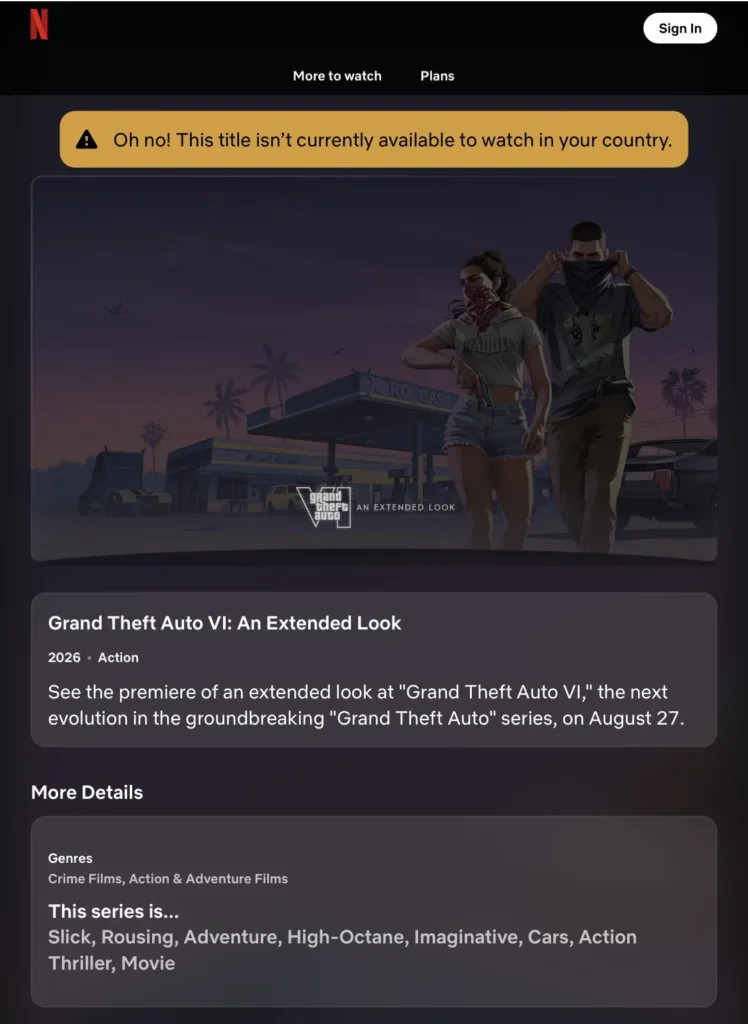 netflix gta 6