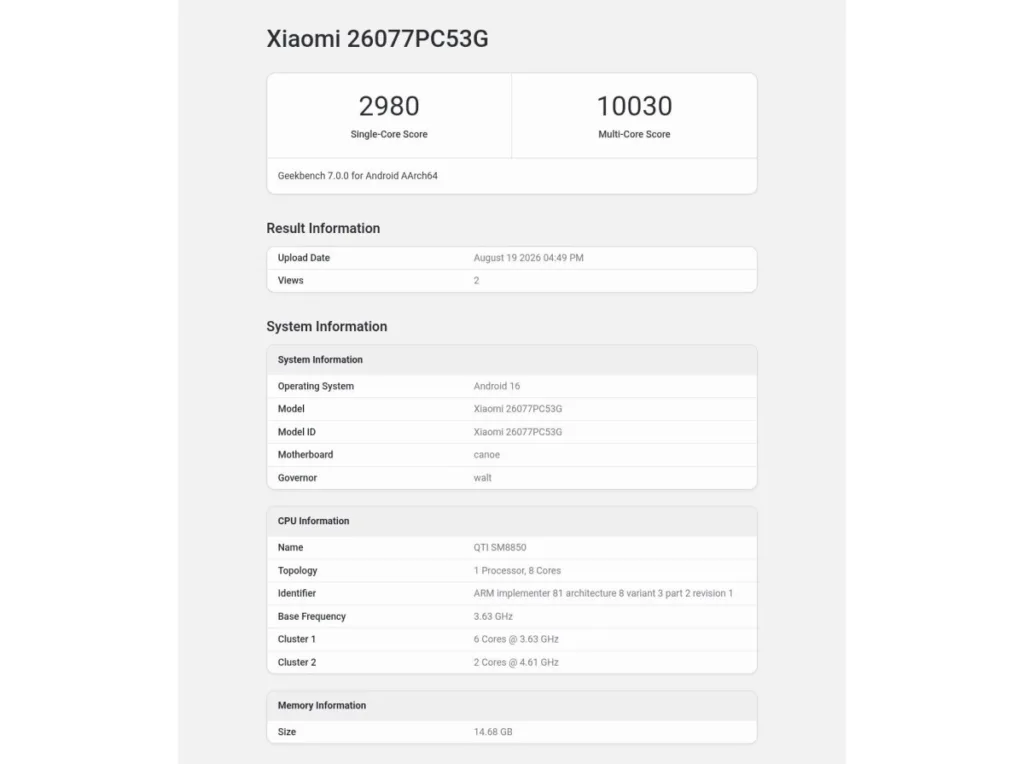 poco f9 ultra geekbench 1