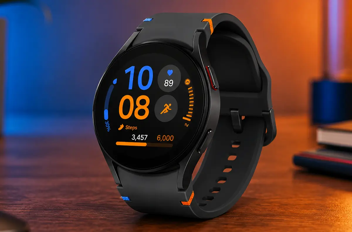 samsung galaxy watch fe na stole ai ilustrace