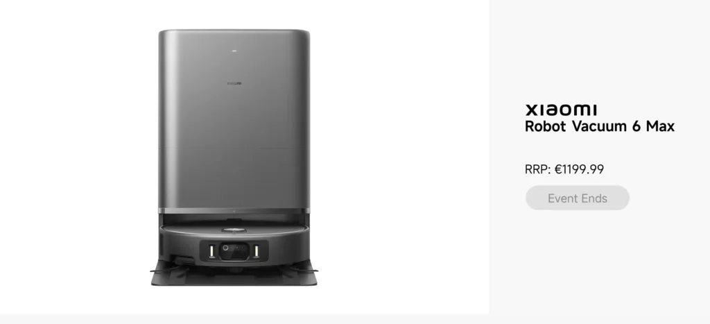 xiaomi robot vacuum 6 max eur cena