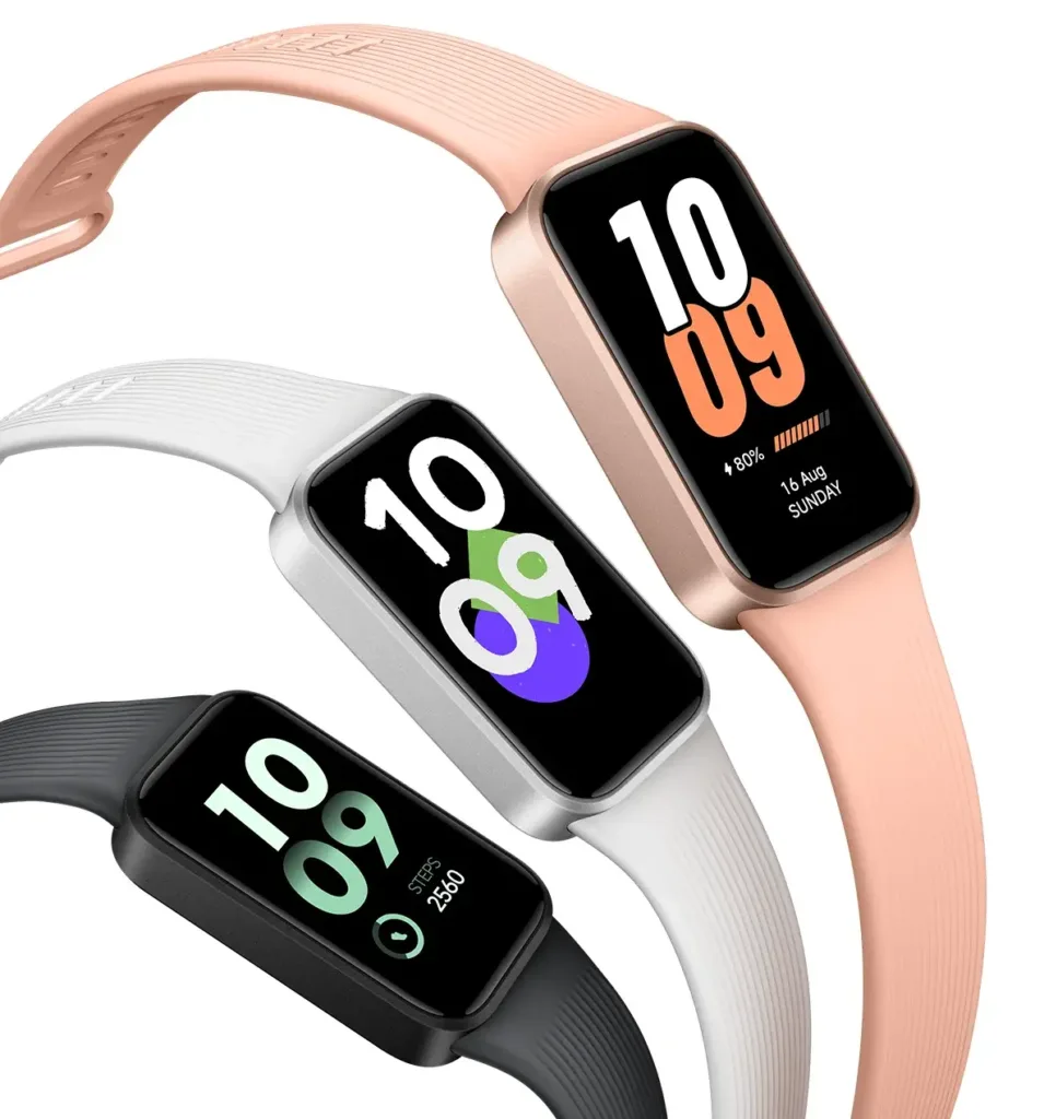 xiaomi smart band 11 active barevne varianty pod sebou