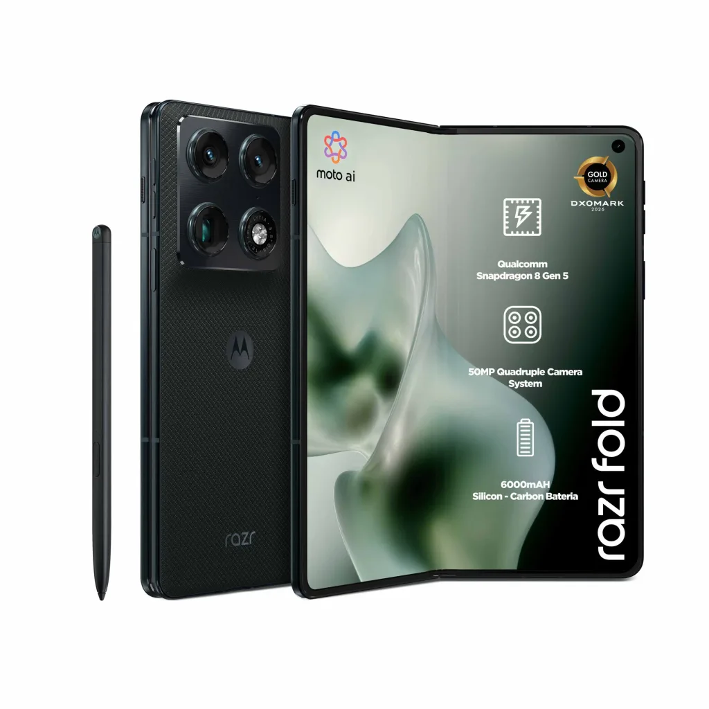 motorola razr fold cerna render s perem