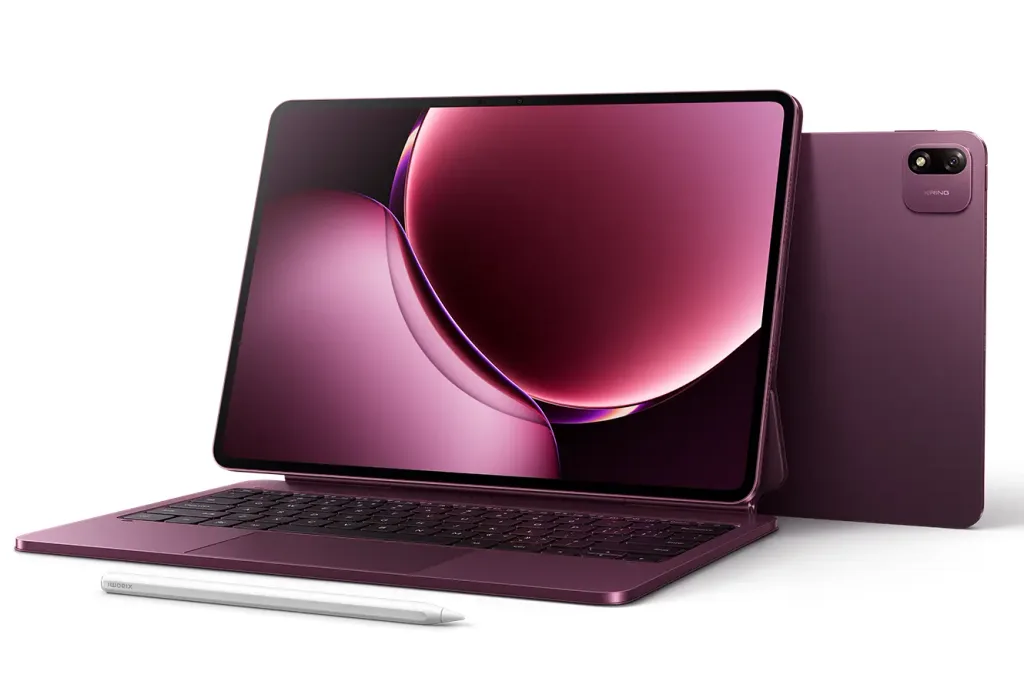 xiaomi pad 9 pro max cervena predni a zadni strana s klavesnici